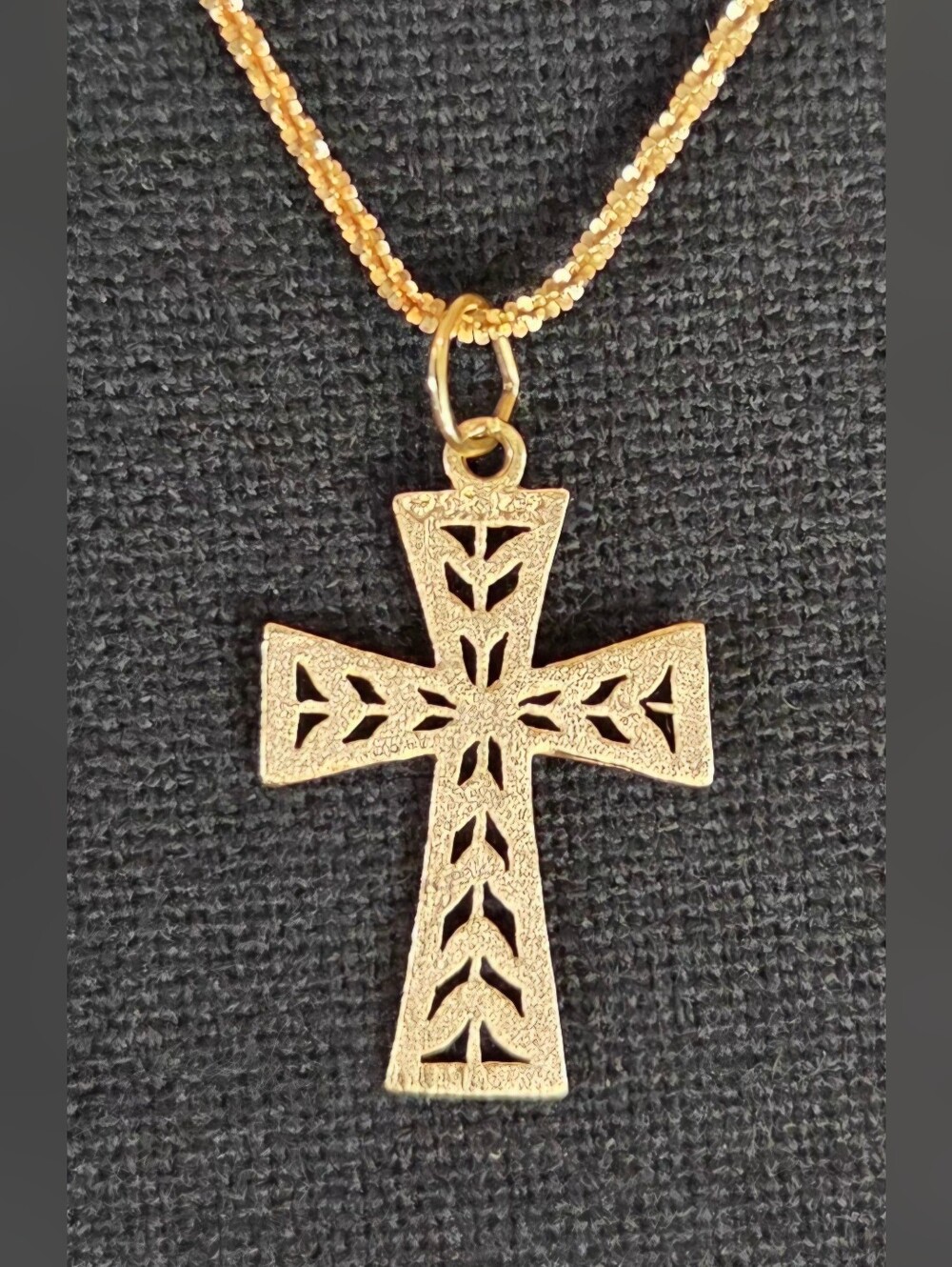 ✨ PRISTINE Vintage 80s 14K Gold OroAmerica Filigree Cross Pendant ✨ - Picture 8 of 8
